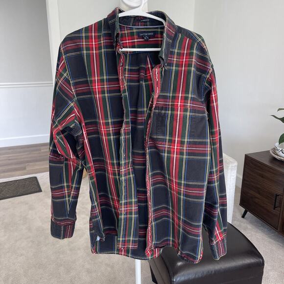 Lands' End Other - Lands End Sail Rigger Oxford Plaid Button Down Shirt Traditional Fit Mens L